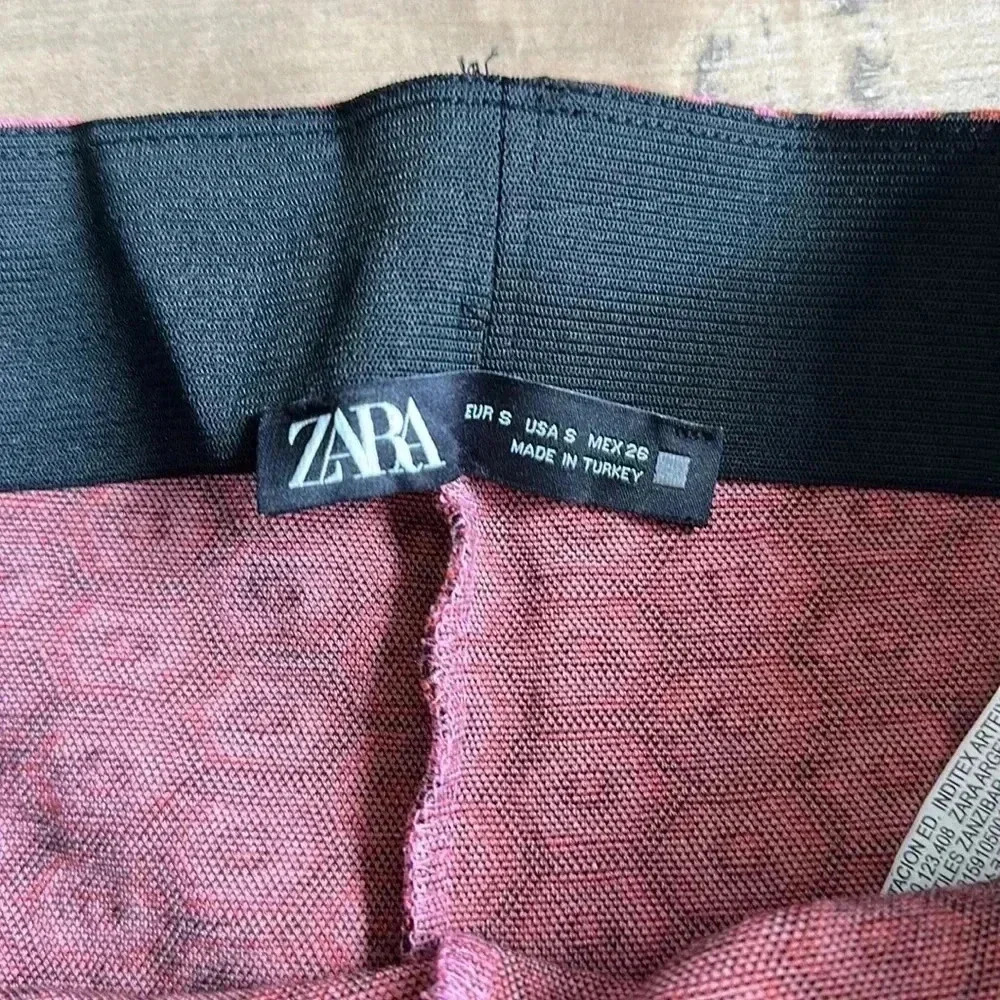 4/$25 Zara High Rise Legging Pink Patterned Dots Retro Pants Sz S - Picture 7 of 9